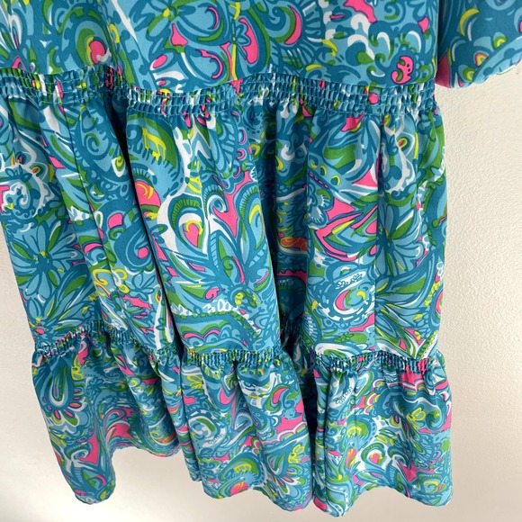 NWT Lilly Pulitzer Shannon Tiered Swing Dress in Seabreeze Blue Women's Size XS - Picture 9 of 16
